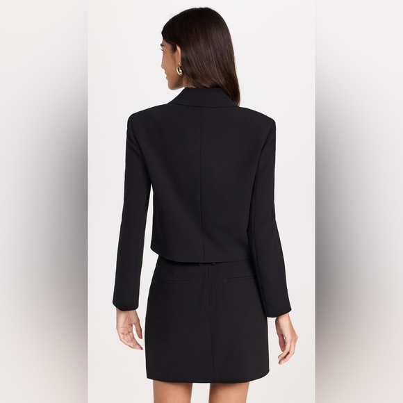 Women's‎ Theory Black Ribbed Double Breasted Blazer Size Small - Picture 2 of 12